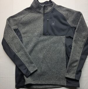 Spyder Half-Zip Pullover in Heathered Charcoal and Dark Gray